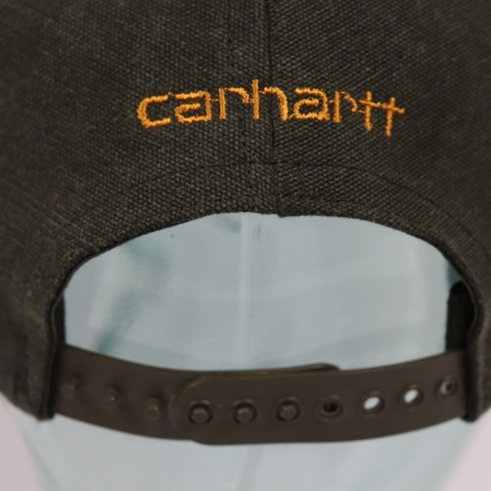 Vintage New Carhartt Spell Out Snapback Hat Green - Picture 2 of 8